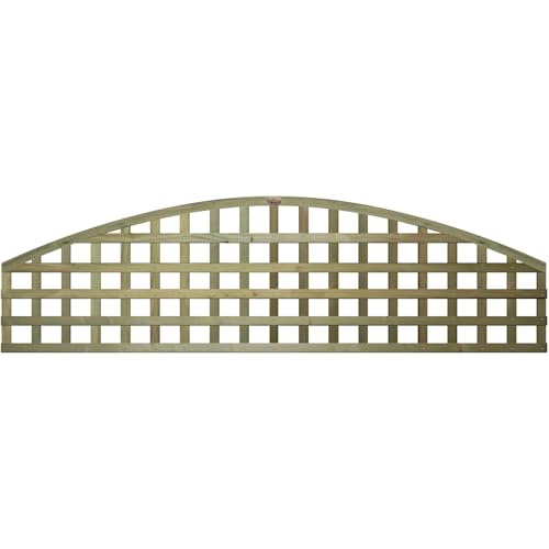 Privacy Arch Top, 6ft x 1ft Wooden Fence Panel Trellis Topper, Extender for Garden Fencing | Decorative Arched Boundary Wall Lattice Extension (Wide: 182cm x High: 30cm)