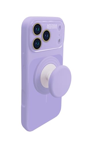 XZC Case for iPhone 15 Compatible with MagSafe Full Camera Protection Pop-Socket Stand Military Grade Shockproof Dual-Tone Design (Lilac iPhone 15)