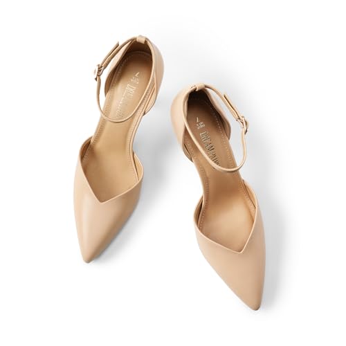 DREAM PAIRS Women’s High Heels Strappy Closed Toe Stiletto Ankle Strap Pointed Toe D'Orsay Heel Dress Wedding Party Pumps Shoes4