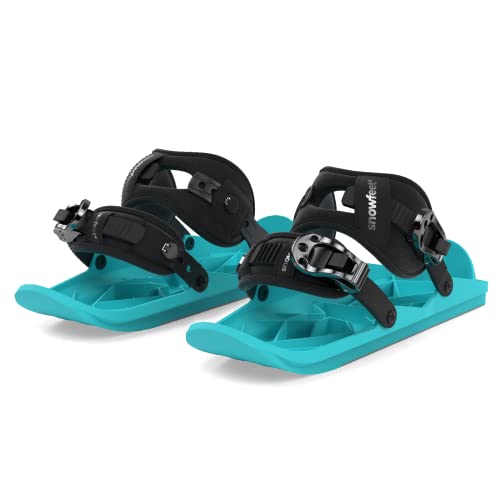 Snowfeet X - Mini Short Ski Skates for Snow Pro Version | Skis for Winter Shoes | Short Snowskates Snowblades Skiboards | The Real Original (Turquoise) Cover