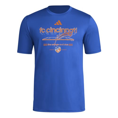 adidas Men's FC Cincinnati Vintage World Pre-Game Short Sleeve T-Shirt