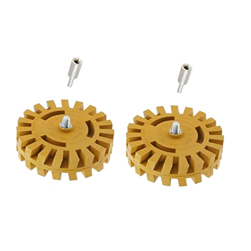 Tofficu 2sets Rubber Removal Wheel for Car Glue Removal Professional Grinding Rubber Wheel Electric Drill Accessories for Decal Remover
