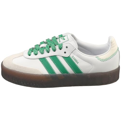 Image of adidas Sambae Womens Sneakers, Cloud White /Green /Off White, Size 8