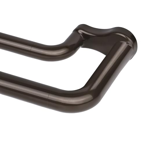 KAMANINA Double Curtain Rod 32 to 115 Inch, Wrap Around Blackout Curtain Rods for Windows 83 to 111 Inch, Bronze Adjustable Drapery Rod for Room Darkening Curtains, Easy Installation