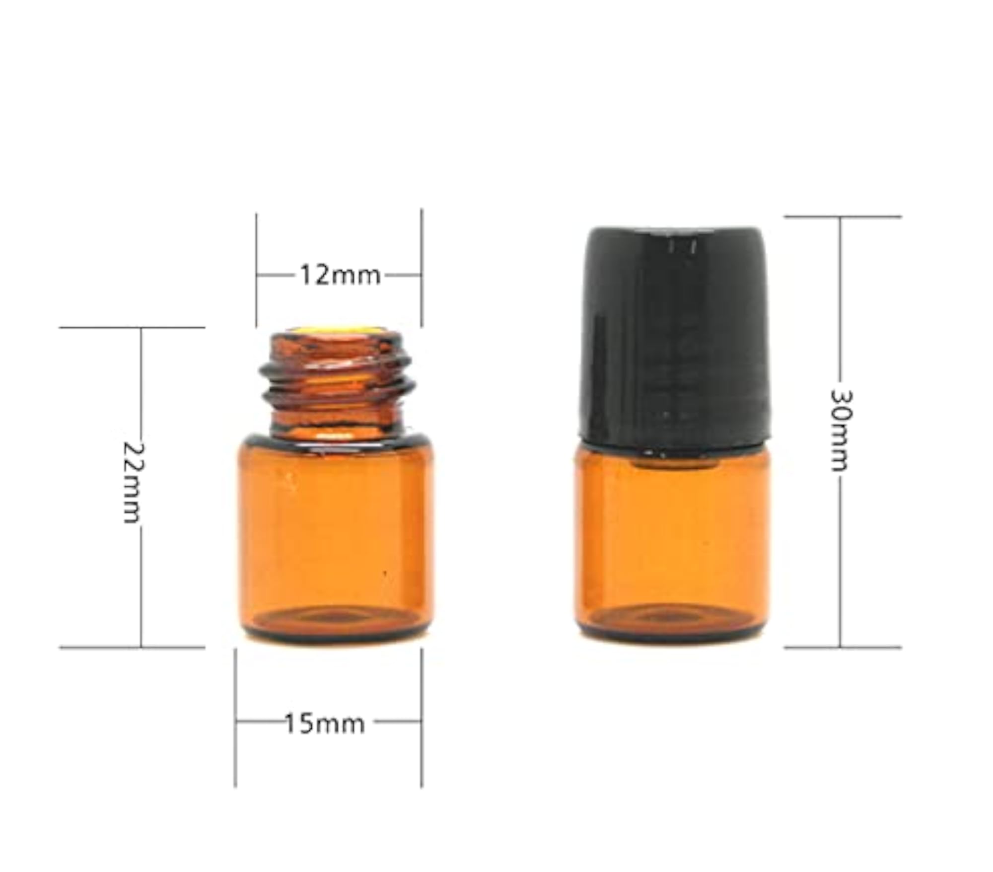 25 pcs 1mL Clear Glass Sample Bottles