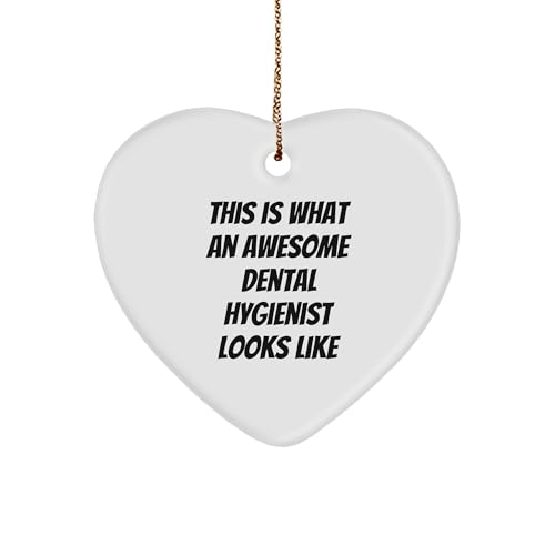 Dental Hygienist Heart Ornament, Heart Ornament, This is What an Awesome Dental Hygienist Looks Like, Gifts from Men to Women, Family, Coworkers, Christmas Unique Gifts