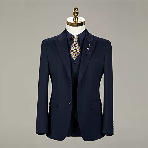 Suit Suit Men's Slim Three-Piece Groom Wedding Dress Business Casual Professional Formal Suit(X-Large)2