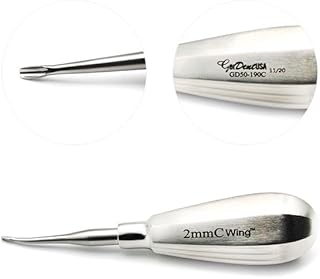 Winged Elevator 2mm Short Handle Curved