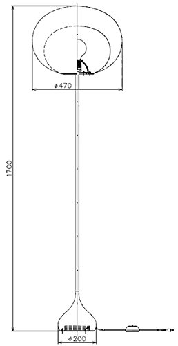 Amazon | yamagiwa MAYUHANA フロアスタンド E26口金 ホワイトボール
