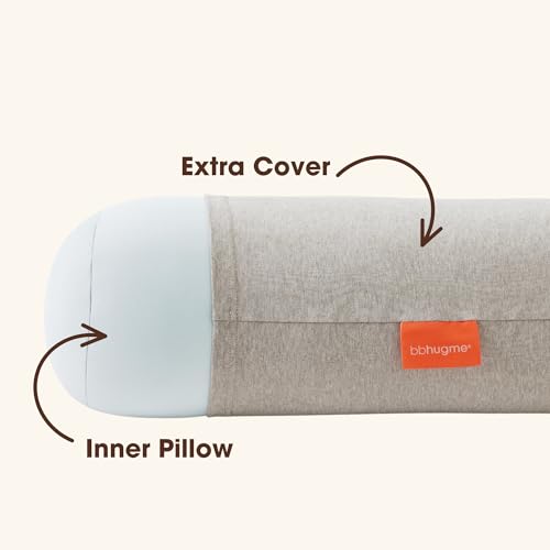Image of bbhugme Pregnancy Pillow Cover, Seashell Beige - Replacement Cover for bbhugme Maternity Pillow - Soft, Breathable, Cooling Cotton Jersey Fabric - Machine Washable