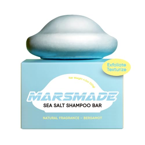 Image of MARS MADE Sea Salt Shampoo Bar 2.0 - Hydrating & Moisturizing Natural Hair Soap for Volume & Scalp Nourishment - Solid Shampoo for All Hair Types (120g, 4.23oz)