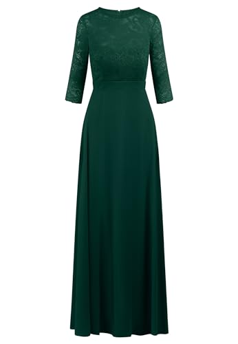 Robe de soirée Kraimod vert foncé col rond vêtement femme taille 40