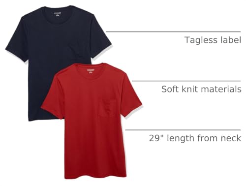 Image of Amazon Essentials Men's Short-Sleeve Crewneck Pocket T-Shirts, Pack of 2