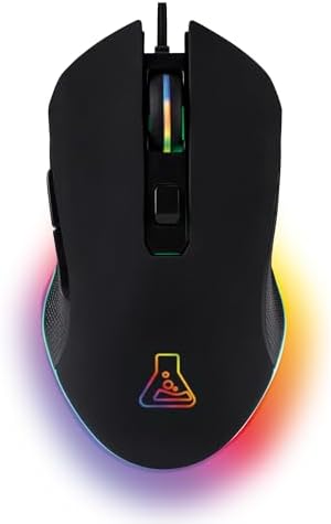 The G-Lab Kult Helium - RATÓN Gaming - 800 a 3200 dpi Sensor óptico, Retroiluminación 7 Colores LED, 6 Botones - Ratón de Juego cómodo y Ligero - Compatible con PC/Mac/Xbox One / PS4/PS5 (con Cable)