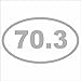 INDIGOS UG Aufkleber - Autoaufkleber - JDM - Die Cut - 70.3 Half Marathon Triathlon Run Auto Bumper Window Sticker - Silber - 127mm x 76mm