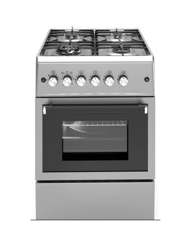ALPHA Cocina de Gas VULCANO LUX-60 Inox. Encendido automático, Wok, Ventilador y Temporizador. *Alta Gama*