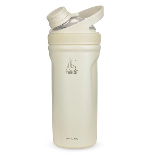 Image of AGIS Blender King Premium Stainless Steel 700ml Insulated Shaker Bottles for Gym, Protein Shaker, Pre Workout Bottle, Water Bottle for Men and Women, BPA Free Material 100% Leakproof | (Beige)