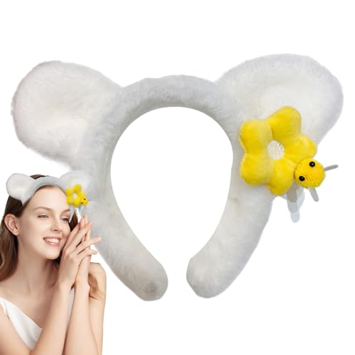 Plush Headband, Spa Makeup Accessory, 6.1x1.18in Non Slip Hairband, Cute Bear Ears, Face Washing Protection for Daily Fashion, Pilates Workouts, Running Gear, Women's Hair