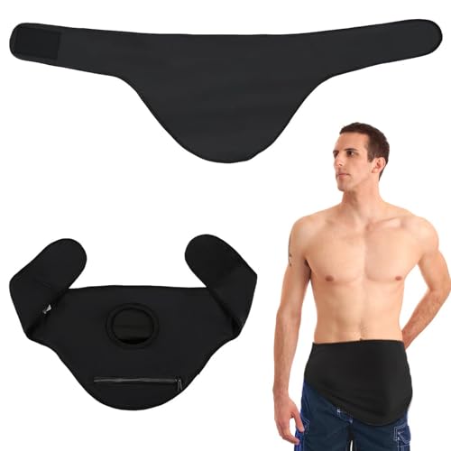 HJHJHL Cinturón de ostomía, cinturón oculto para bolsa de ostomía, bolsillo interior para acomodar bolsa de ostomía para deporte o vida diaria, cinturón de colostomía negro para hombres y mujeres (XL)