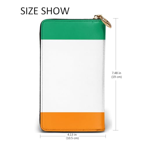 Flag of Cote d'Ivoire Women's Wallet Long Zip Around, Premium Vegan Leather Wallet with 12 Card Holders, Large Capacity,Gift Ready Packaging3
