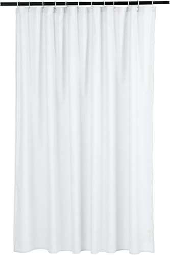 Image of Amazon Basics Lightweight Super Soft Easy Care Microfiber Waffle Texture Shower Curtain, 72 inch x 72 inch, White (Pack of 8)