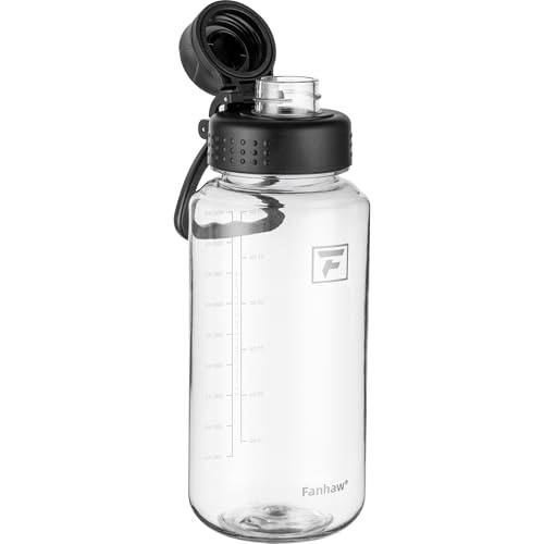 Fanhaw 32oz Clear Plastic Water Bottle with...