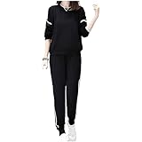[エンプティオ] 上下セット 長袖 スエット スウェット レディース パンツ ズボン トレーナー 部屋着 ルームウエア ポケット ポケット付き 長そで ナガソデ きれいめ トップス 上下 ウォーキング セット ジャージ上下 ジャージ セットアップ ストリート スポーツ プルオーバー プルオーバ 2点セット ヨガ ランニング 黒い 黒色 くろいろ くろ ブラック black (XL) オフブラック
