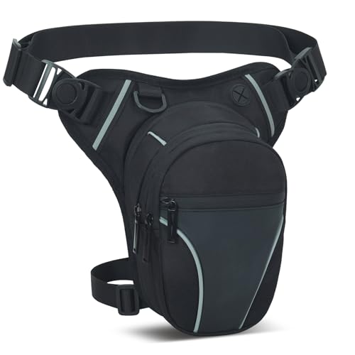 Tactical Bumbags Drop Leg Bag for Men Women Multifunctional Waist Pack for Motorcycle Bike Fanny Pack for Traveling Camping Hiking Cycling Motorcycling Fishing Crossbody Shoulder Pouch (Black#1)