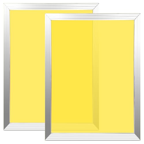 Caydo 2 Pieces Dry Sift Screen Set, 10 x 14 Inch Aluminum Screen Printing Frame with 305 Yellow Mesh for Fabric and Label Printing