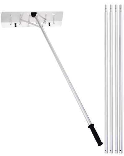 FAITIO Snow Roof Rake, 4.78’-19.88’ Extendable Rake for Snow Removel, Lightweight Tool with 24.61 in Aluminum Blade, Also for Leaves Debris Removal