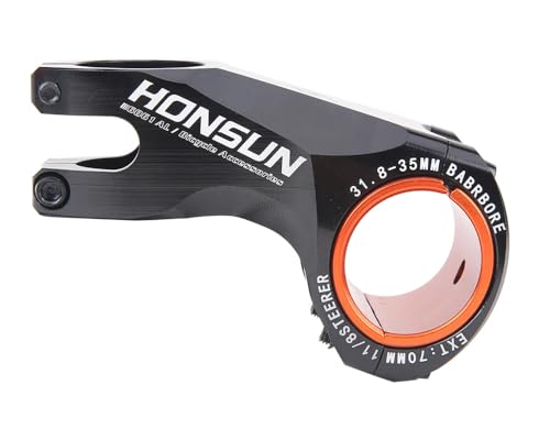 TFixol HONSUN CNC Potence de vélo 31,8–35 mm 70 mm ultralégère VTT Road Ycle Stem 17 degrés Aolly XC MTB Tige de guidon Accessoires de vélo Noir 1