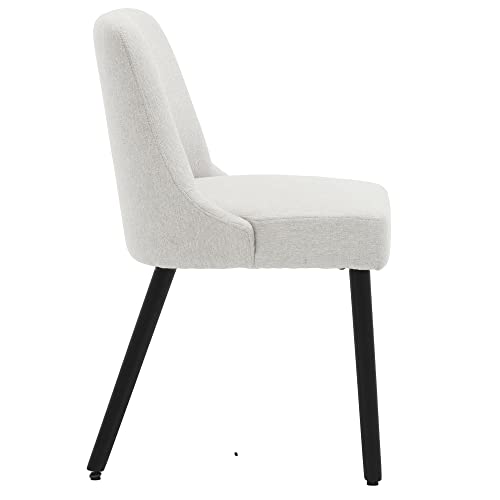 Minceta Dining Chair,Morden Wood Leg Upholstered Kitchen Chair Set Of 2,Performance Fabric In Beige Gray #TOP3