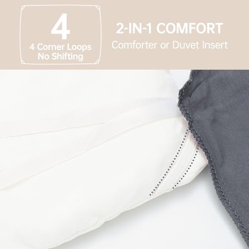 Image of MUXHOMO Full Comforter Sets, All Season Ultra Soft Down Alternative Bedding - 3 Piece Lightweight Bed Set Includes 1 Comforter (82 inchx86 inch) and 2 Pillow Shams (20 inchx26 inch), Wihte