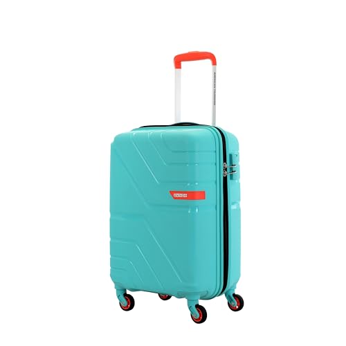 Image of American Tourister Upland Sport 55 CM Small Carry-On Polypropylene (PP) Hard 4 Wheels Spinner Luggage /Suitcase /Trolley Bag for Travel (Pool Blue)
