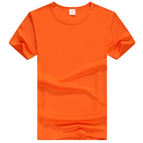 T-shirt d'été homme en coton fin haut de gamme orange taille M