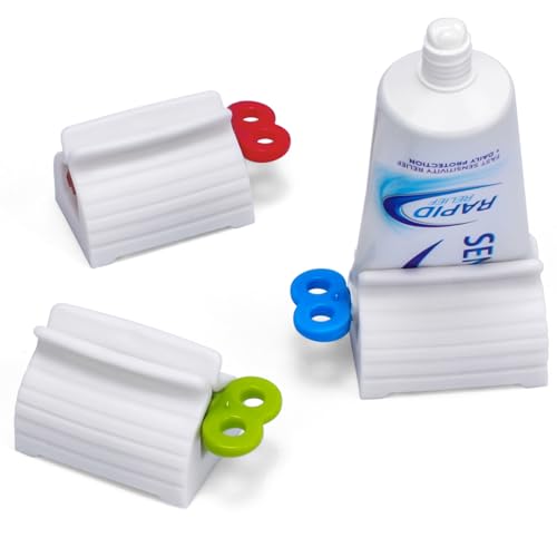 Alyvisun Toothpaste Squeezer 3-Pack Plastic Toothpaste Roller Tube Squeezer Toothpaste Dispenser for Paint Hand Cream Ketchup and Cosmetic Tube