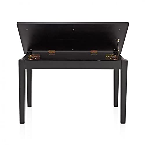Gear4music Banc de Piano Taille Duo Double Duet avec Rangement Noir Mat - Les Beatles, Paul McCartney, John Lennon, RIngo Starr, George Harrison Gear4music Banc de Piano Taille Duo Double Duet avec Rangement Noir Mat – Image 3