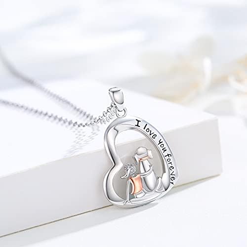 Women's Necklace Sterling Silver Ballet Dancer Necklace for Women Heart Pendant Jewellery Love Necklace Gifts for Girls Women Daughter Children