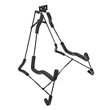 Ciieeo Soporte plegable para guitarra y bajo en forma A, soporte de metal con espuma antideslizante, compacto y ligero para transporte y almacenamiento