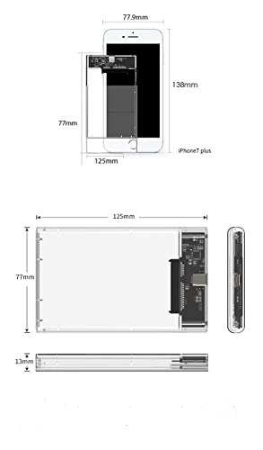 capa transparente para hd externo, caixa para disco rígido ssd, usb 3.0, estojo para hdd/compartimen