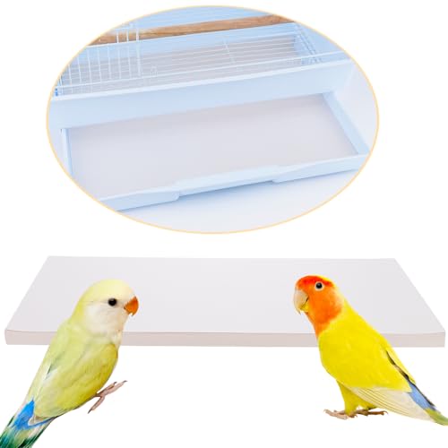 Image of DQITJ 200 Pcs Large Size Bird Cage Liner Papers, Disposable Virgin Wood Pulp Paper Bird Cage Liners, Precut Absorbent Pet Cages Cushion (22 inch x 11 inch), black