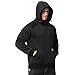 TerraFleet Men's Fashion Hoodie Fleece Warm Sweatshirt | Fleece-Lined Thickened Quarter-Zip Design Pullover Versatile for Daily Leisure(Black,L)