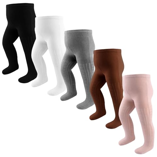 Meeshine Baby Girls Cable Knit Tights Toddler Thick Cotton Leggings Solid Warm Stockings Pantyhose for Kids