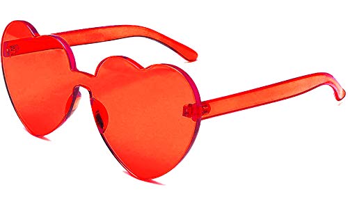 Rimless Heart Color Therapy Sunglasses Translucent Music Festival Summer Beach Oculent #TOP4