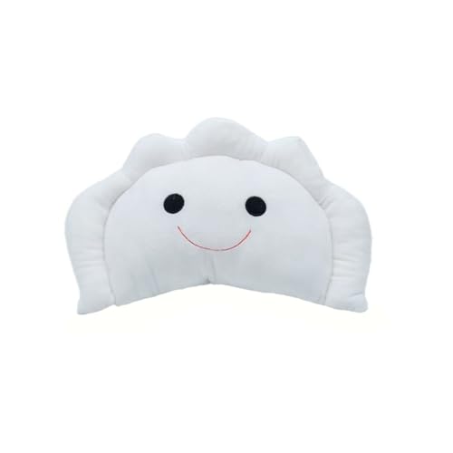 Karoeiwa Pierogi Plush Pillow 10.5 inch Cute Dumpling Stuffed Animal Food Shaped Plushies Toys Home Decor Kawaii Gifts for Kids White