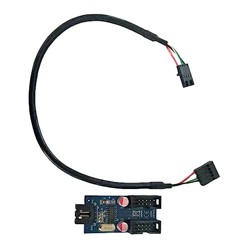 Budiniao USB 2.0 9-stifts Header Modulkort - Hane till 2 Hona Splittare