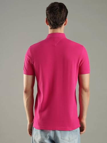 Image of Tommy Hilfiger Solid Regular fit Cotton Polo t-Shirt