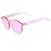 zeroUV One Piece PC Lens Rimless Ultra-Bold Colorful Mono Block Sunglasses 60mm (Light Pink)