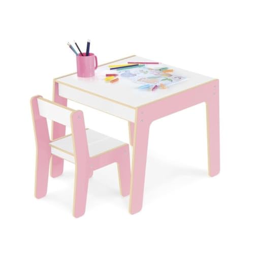 Conj. Mesa + Cadeira Infantil - Rosa, Junges