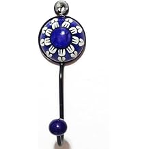 PARIJAT HANDICRAFT Decorative Ceramic Floral Metal Hanging Hook, wall Hooks Coat Keys Bathroom Towel, Clothes Hanging Holder.Hanger-Wall-Hook-001